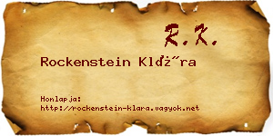 Rockenstein Klára névjegykártya