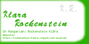 klara rockenstein business card