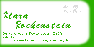 klara rockenstein business card